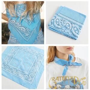 Urban Outfitters NWT Light Blue Cotton Bandana OSFA Classic Boho Chic
